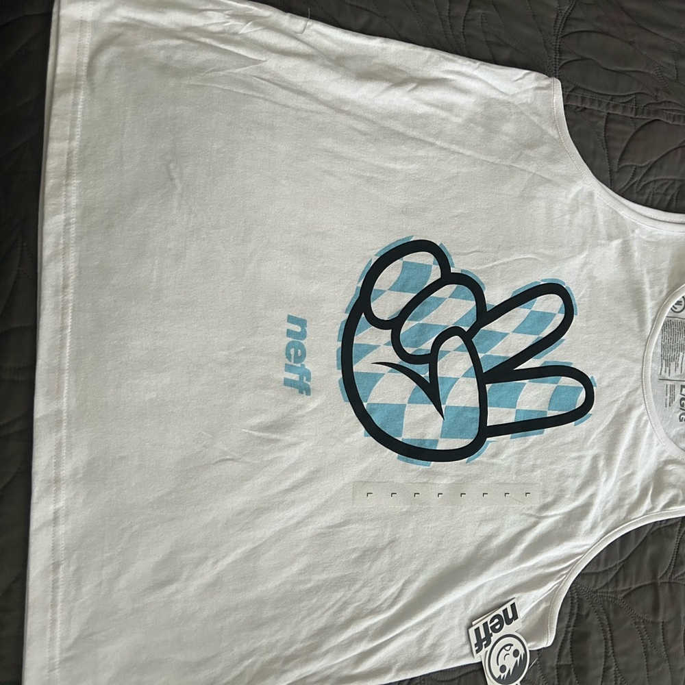 Neff White Tank Top with Graphic Print